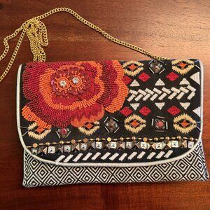 Floral Beaded Clutch Bag
